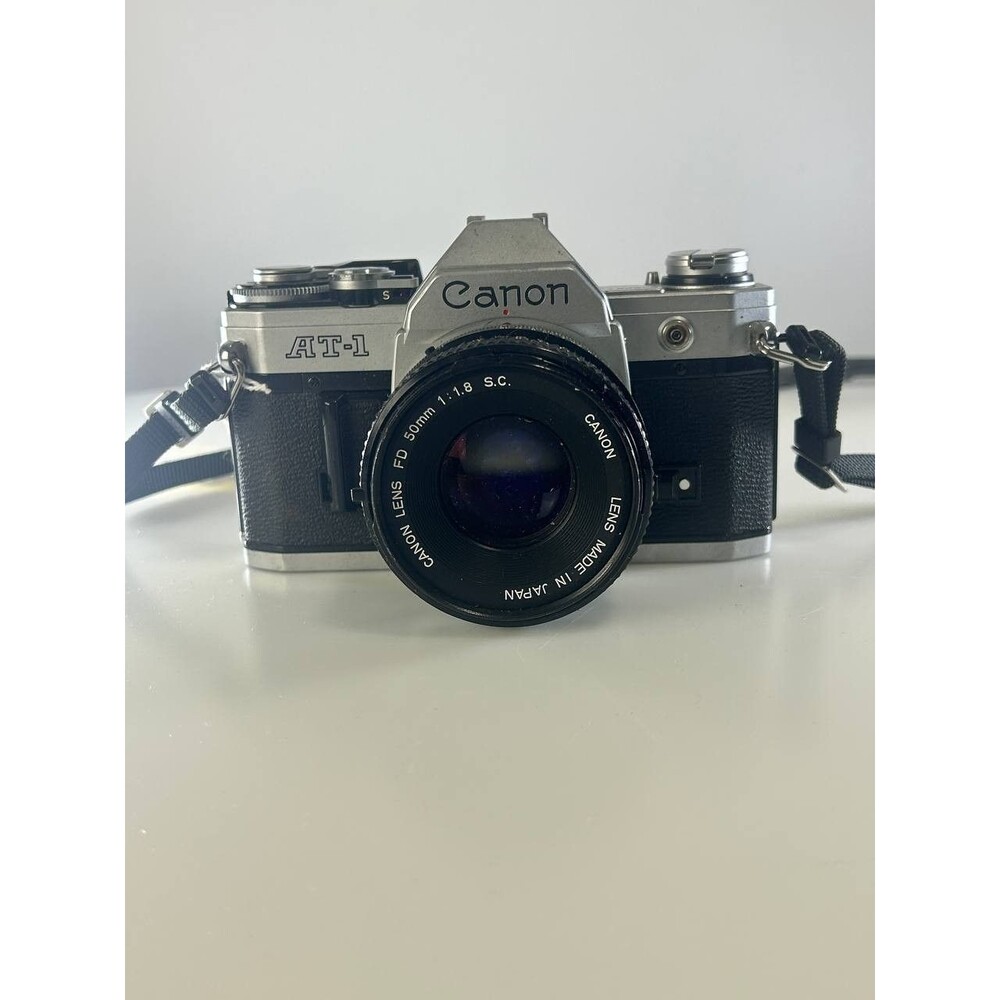 UNTESTED AS-IS Canon AT-1 35mm SLR Camera + Canon FD 50mm f/1.8 S.C. Lens